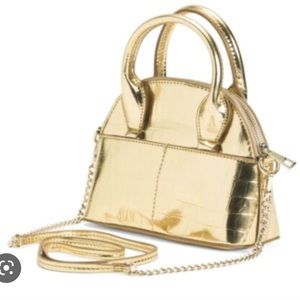 Zara gold metallic animal print crossbody NWT